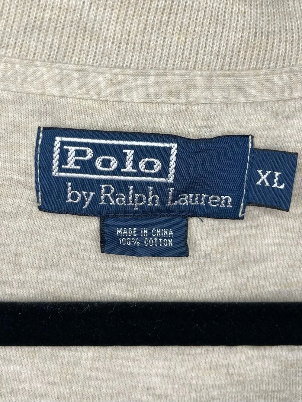 Ralph Lauren Men’s Cream Quarter Zip Polo Sweater